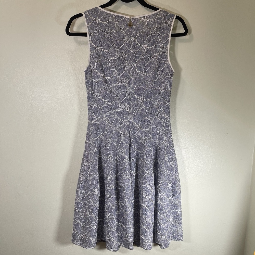 Tommy Hilfiger Blue White Lace Fit & Flare Dress Women's Size 2 Sleeveless - Picture 2 of 7